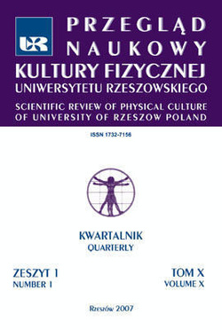Przegląd Naukowy Kultury Fizycznej (tom 10 zeszyt 1) Uniwersytetu Rzeszowskiego