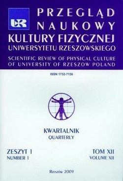 Przegląd Naukowy Kultury Fizycznej (tom 12 zeszyt 1) Uniwersytetu Rzeszowskiego